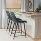 Linon Home Decor Elder 24" Counter Stool with Navy Cushion in Black, , large