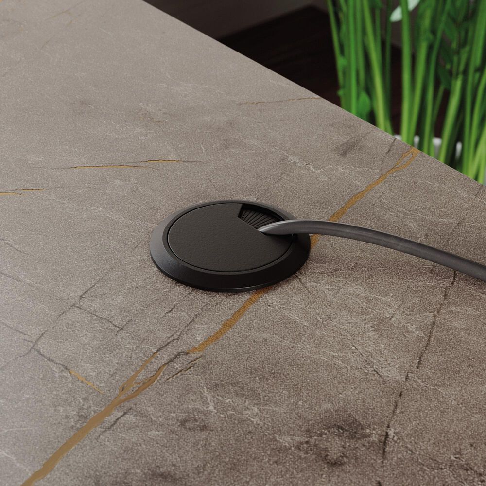 Hearth and Haven 2-Drawer L-Shaped Desk in Brown and Grey, , large