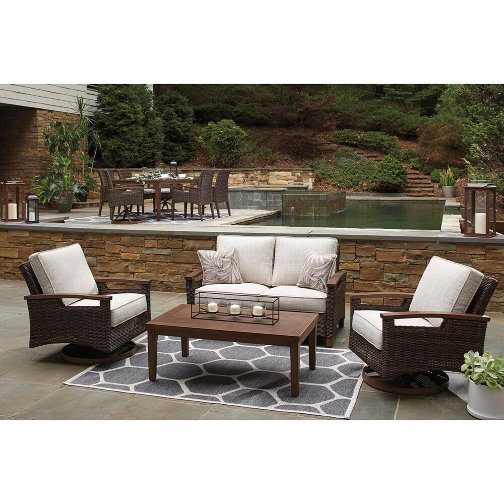 Ashley Paradise Trail Loveseat in Medium Brown, , large