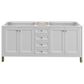 James Martin Vanities Chicago 72" Double Bathroom Vanity in Glossy White with 3 cm White Zeus Quartz Top and Rectangular Sinks, , large
