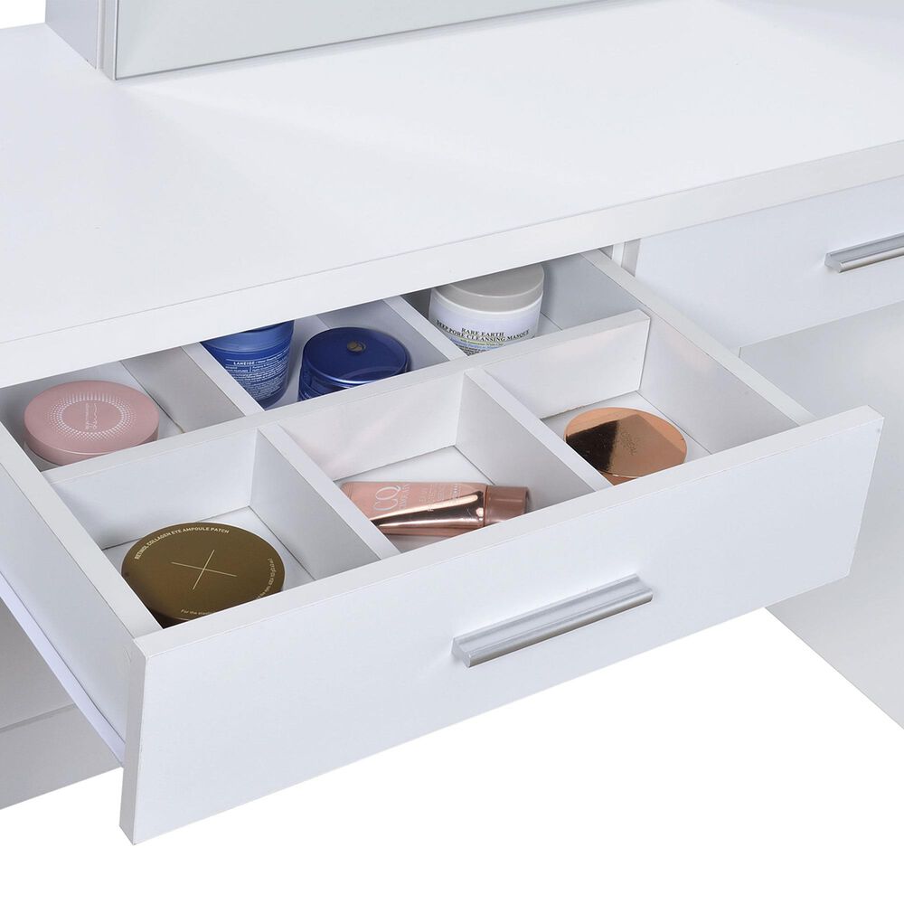 Coaster Bunbury Makeup Vanity Table Set in White, , large