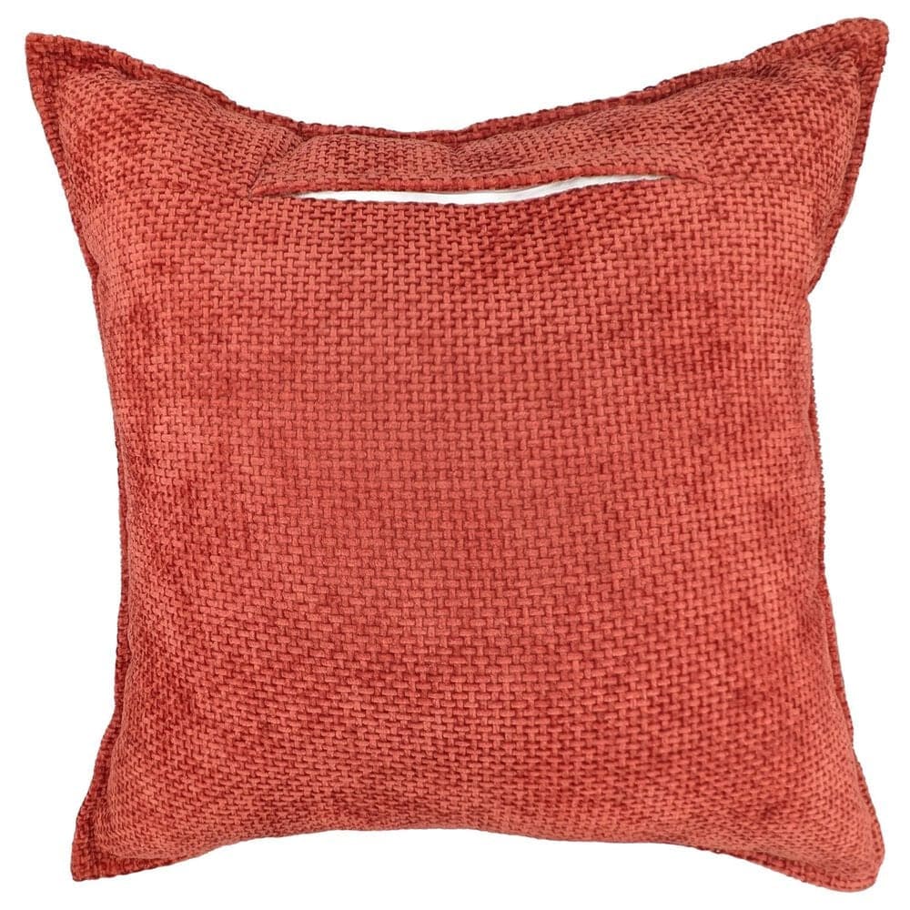 Chanasaya 20" Square Textured Accent Throw Pillow in Rust, , large