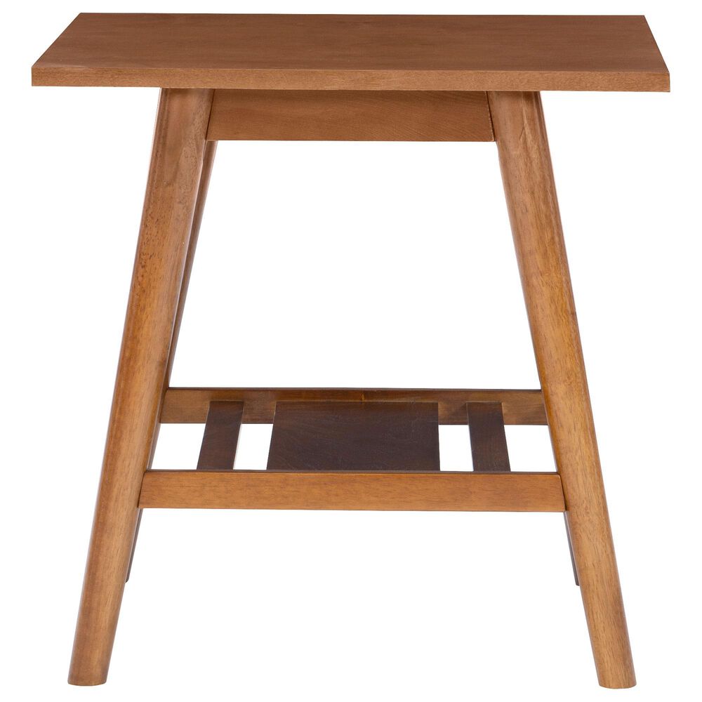 Linon Home Decor Charlotte End Table in Warm Walnut, , large