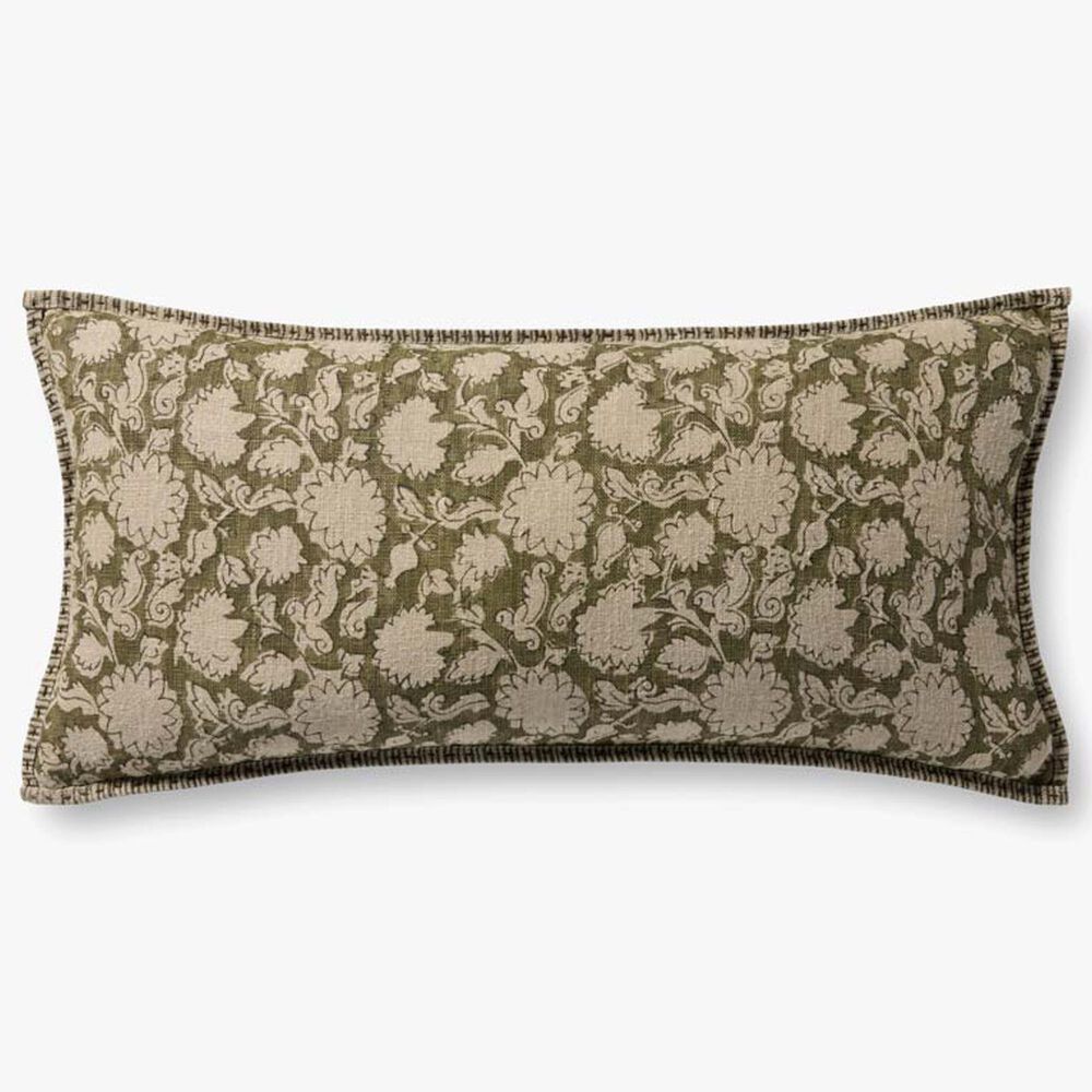 Loloi 12" x 27" Lumbar Throw Pillow in Green and Multicolor, , large