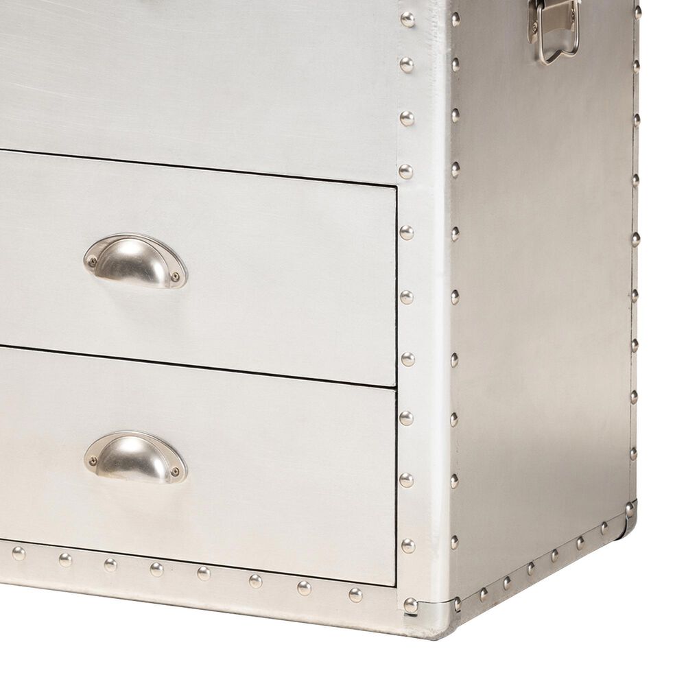 Baxton Studio Serge 2-Drawer Accent Storage Cabinet in Silver, , large