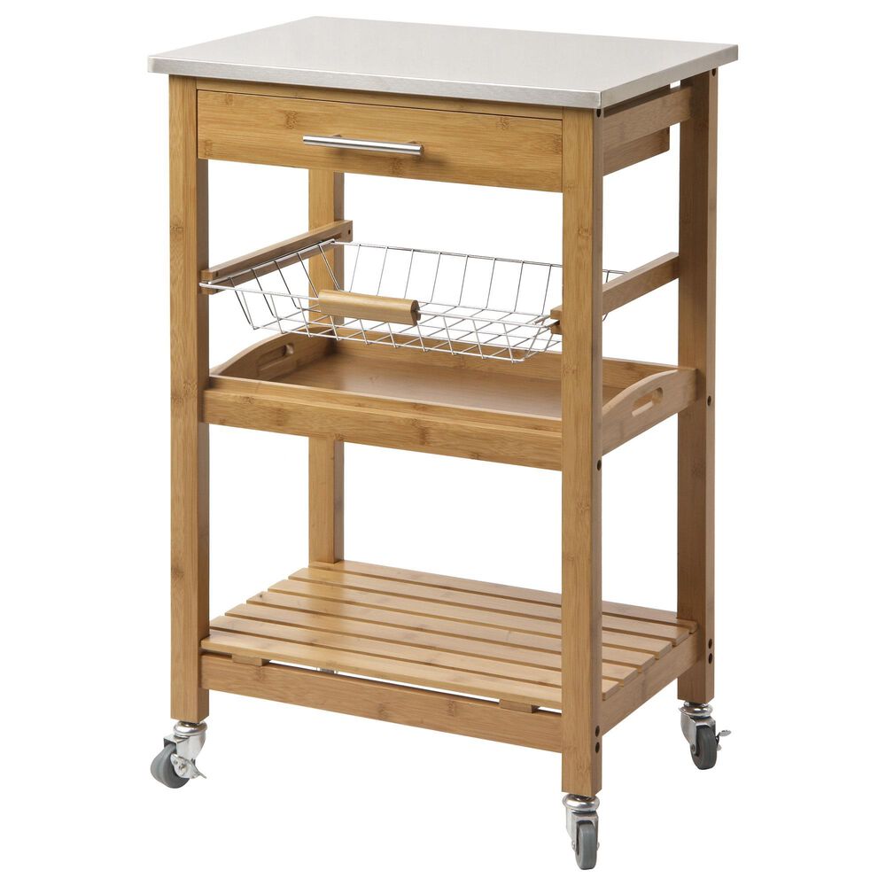 Boraam Industries Aya Kitchen Cart in Natural, , large
