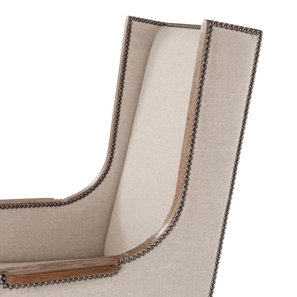 Theodore Alexander Echoes Arm Chair with Wood Back in Oak, , large