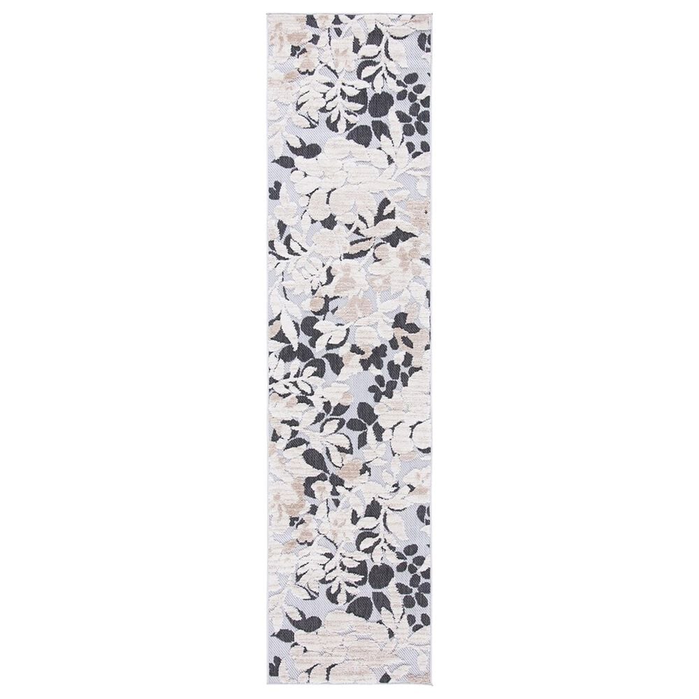 Safavieh Cabana CBN672A 2"2" x 11" Ivory and Charcoal Indoor/Outdoor Performance Runner, , large