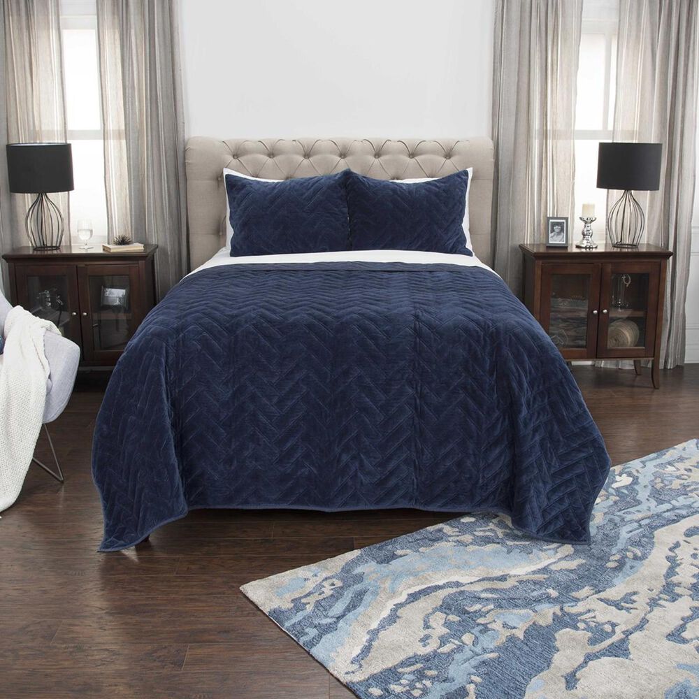 Rizzy Home Riviera Donny Osmond 20&quot; x 36&quot; King Sham in Indigo, , large