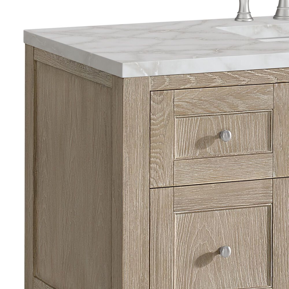 James Martin Vanities Breckenridge 48" Single Bathroom Vanity in Whitewashed Oak with 3 cm Eternal Jasmine Pearl Silestone Top, Rectangular Sink and FreePower Wireless Charger, , large
