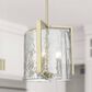 Golden Lighting Aenon 3-Light Brushed Champagne Bronze and Hammered Water Glass Linear Pendant Light, , large