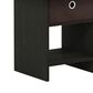 HOMLUX 1-Drawer Modern Nightstand with Open Shelf in Espresso, , large