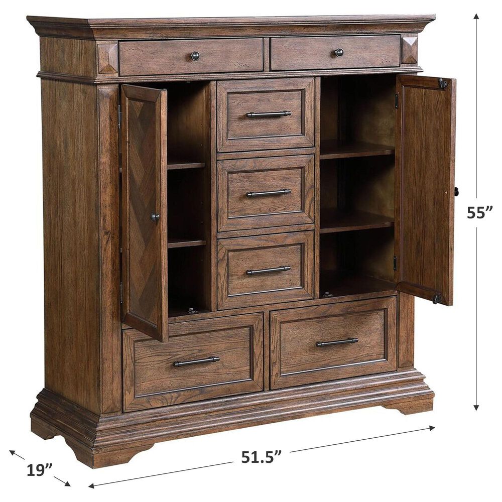 New Heritage Design Mar Vista Door Chest in Brushed Walnut, , large