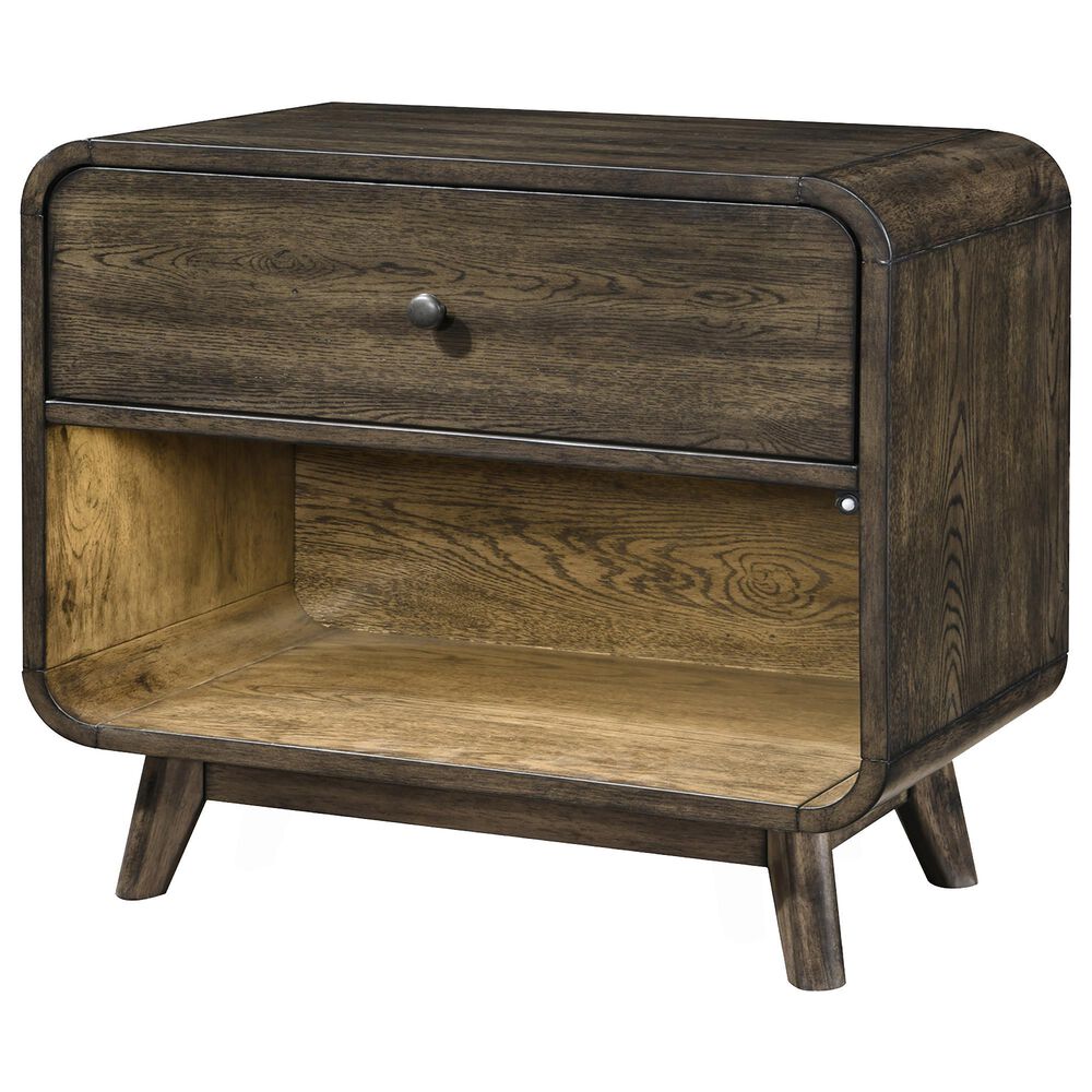 New Heritage Design Rex 1-Drawer Nightstand in Walnut, , large