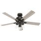Hunter Hartland 52" Clear Seeded Ceiling Fan with LED Lights in Noble Bronze, , large
