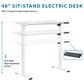 OSP Home Primo 48" Electric Sit Stand Desk in White, , large