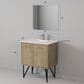 Lexora Home Lancy 30" Single Bathroom Vanity in Rustic Acacia with 2 cm White Quartz Top and Rectangular Sink, , large