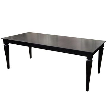 Declan Dining Classic Rectangular Dining Table in Midnight Black Washed and Davy"s Gray - Table Only, , large