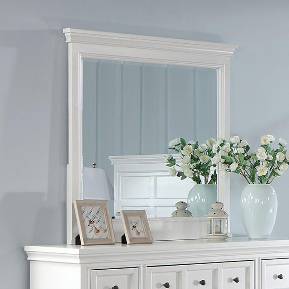 Furniture of America Castile Mirror in White, , large