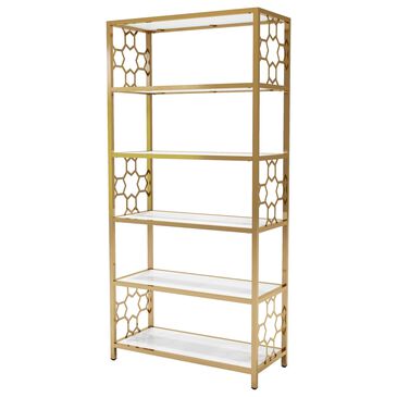Furniture of America Emerson Bookcase in White/Gold, , large