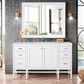 James Martin Vanities Addison 60" Single Bathroom Vanity in Glossy White with 3 cm Lime Delight Quartz Top and Rectangular Sink, , large