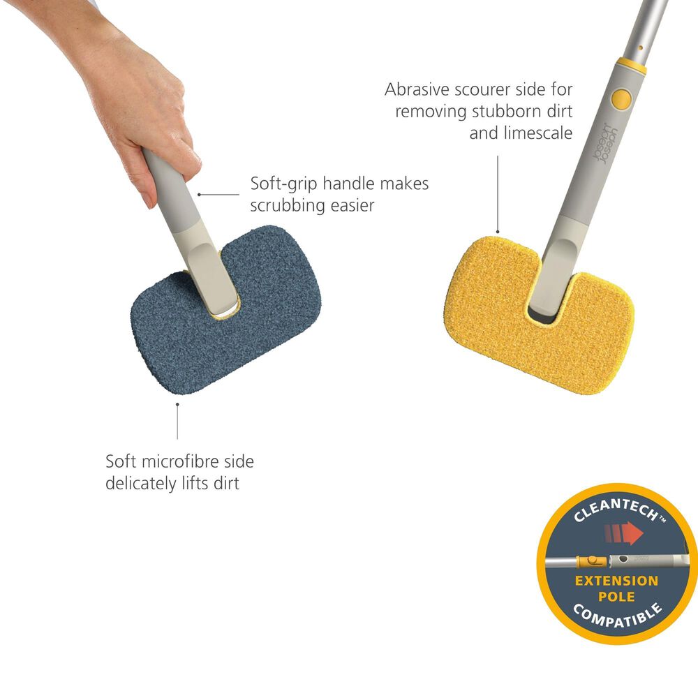 Joseph Joseph CleanTech 2-in-1 Surface Scrubber Tool in Stone, , large