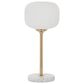 Maple and Jade Metallic Stem and Marble Base Table Lamp in White and Gold, , large