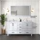 Lexora Home Jacques 60" Double Bathroom Vanity Cabinet Only in Dark Grey and 58" Mirror, , large