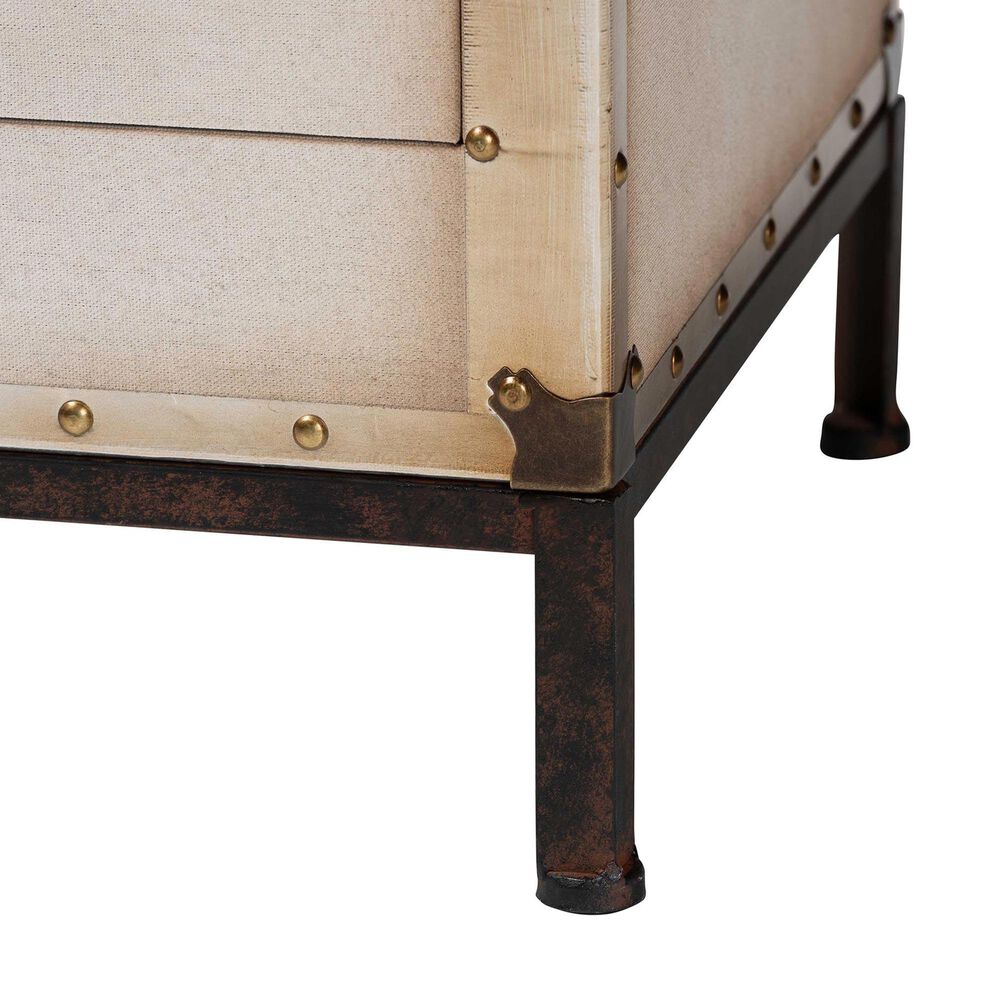 Baxton Studio Laura 2-Drawer End Table Trunk in White, , large