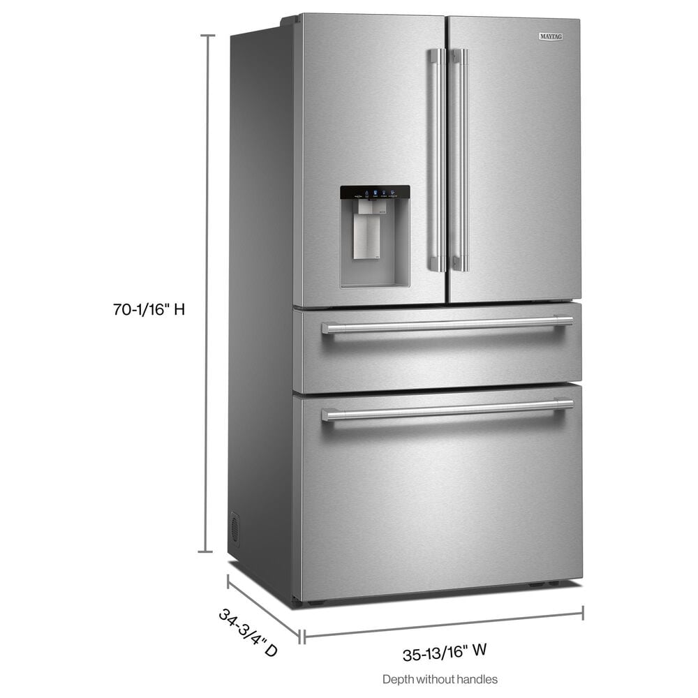 Maytag 29 Cu. Ft. French Door Bottom Mount Refrigerator in Fingerprint-Resistant Stainless, , large