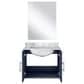 Lexora Home Geneva 24" Single Bathroom Vanity in Glossy White with 2 cm White Carrara Marble Top, Rectangular Sink and 18" Mirror, , large