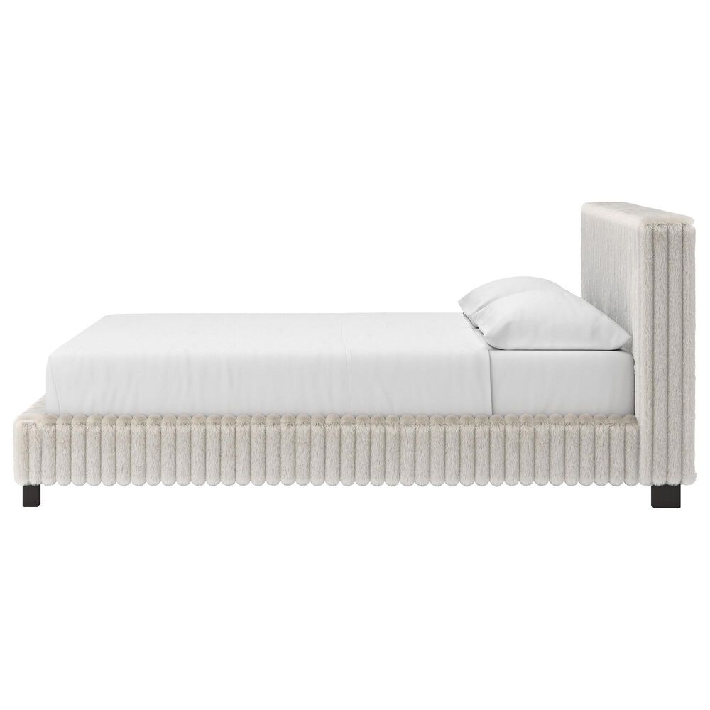 Ashley Zuraleus King Upholstered Platform Bed with Two Nightstands in Matte White, , large