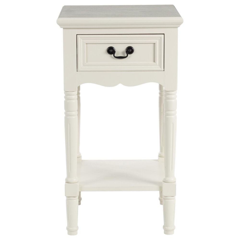 Maple and Jade End Table with Shelf and Drawer in Cream, , large