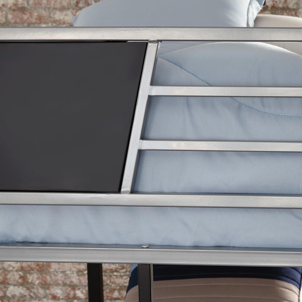 Ashley Dinsmore Twin over Twin Bunk Bed with Ladder in Black/Gray, , large