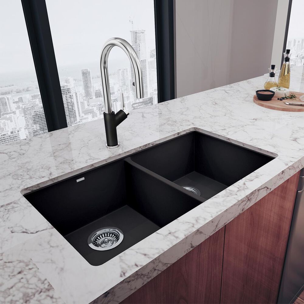 Blanco Precis 30&quot; 50/50 Equal Double Bowl Kitchen Sink in Anthracite, , large