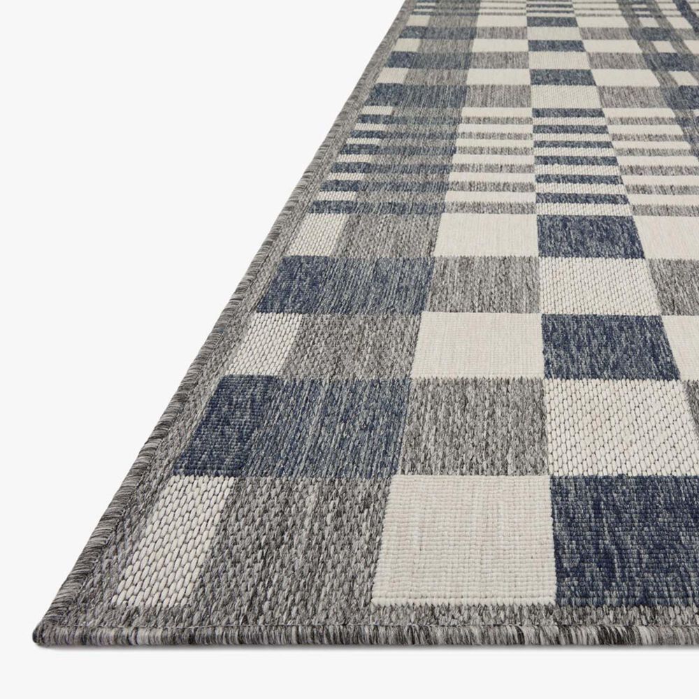 Loloi II Rainier 3&#39;11&quot; x 5&#39;11&quot; Ivory and Denim Indoor/Outdoor Area Performance Rug, , large