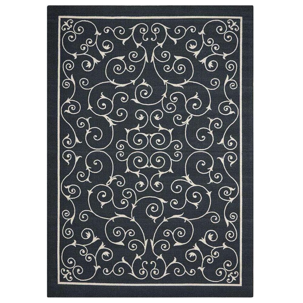 Nourison Home and Garden RS019 7&#39;9&quot; x 10&#39;10&quot; Black Area Rug, , large