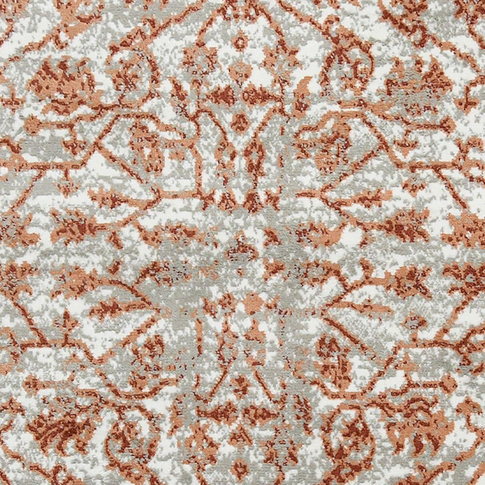 Amer Rugs Alpine 7&#39;10&quot; Round Orange and Gray Area Rug, , large