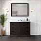 Lexora Home Marsyas 48" Single Bathroom Vanity in Brown with 2 cm White Cultured Marble Top and Rectangular Sink, , large