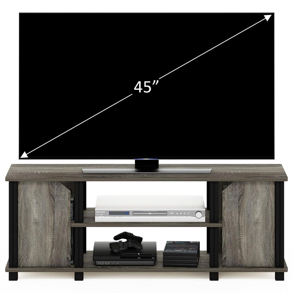 HOMLUX 43.8" TV Stand with 2-Door in French Oak and Black, , large