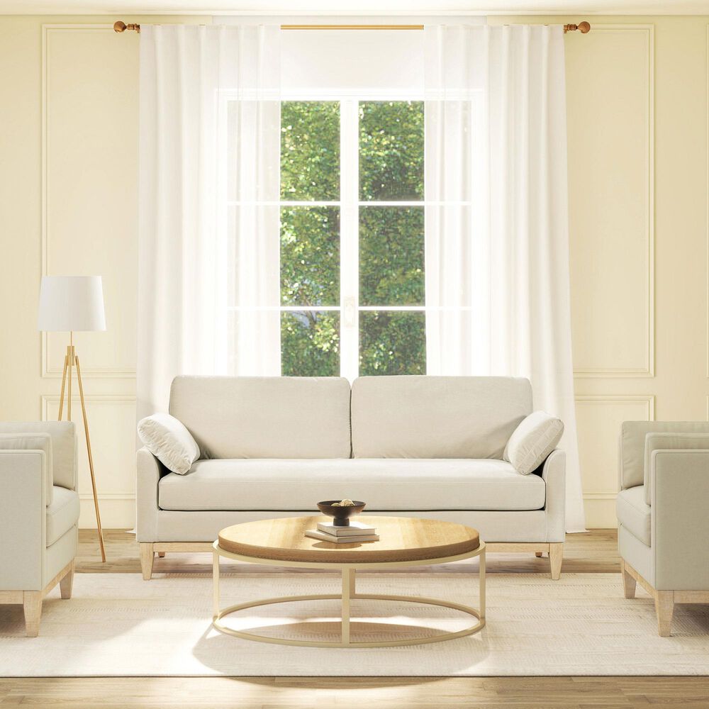 Jennifer Taylor Home Pasadena Stationary Sofa in French Beige Velvet, , large