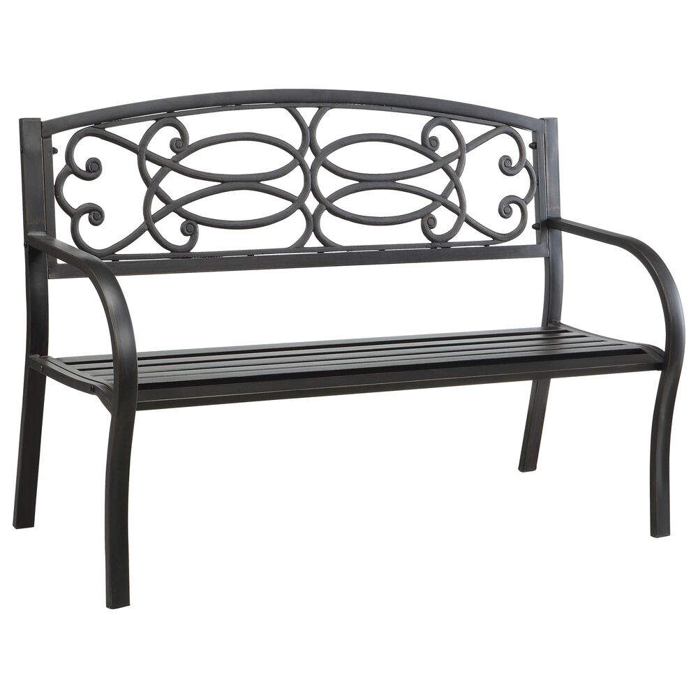 Furniture of America Velazquez Patio Bench in Black, , large