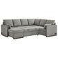 Lifestyle Solutions Edgewood Stationary Convertible Sleeper Sectional in Light Gray, , large