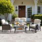 HOMLUX 4-Piece Patio Conversation Set with Grey Wicker in Beige, , large
