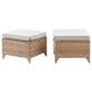 Sunwell Garden Outdoor Ottoman with Yellow Rattan in Beige (Set of 2), , large