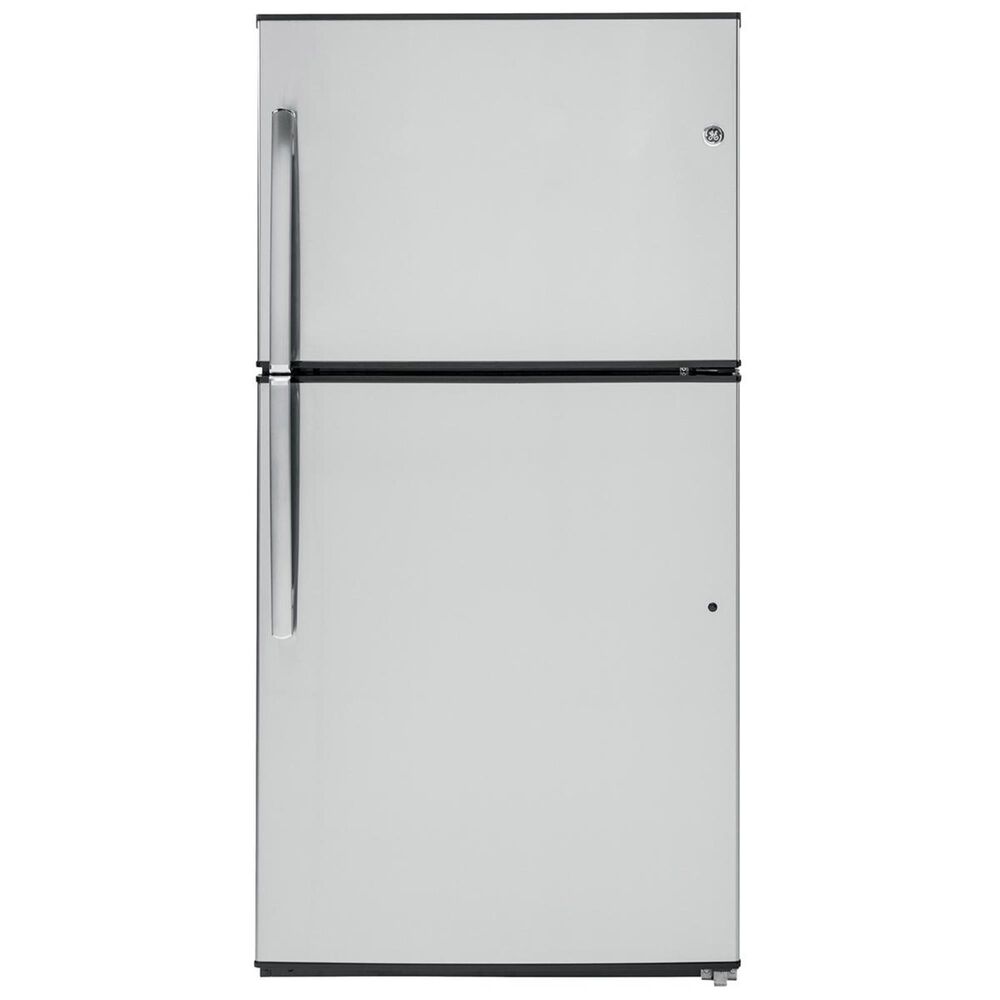 GE Appliances 21.1 Cu. Ft. Energy Star Top-Freezer Refrigerator in Stainless Steel, , large