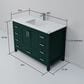 Lexora Home Jacques 48" Single Bathroom Vanity in Green with 2 cm White Cultured Marble Top and Rectangular Sink, , large