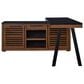 Ashley Kallari 67" Credenza Desk with Return in Warm Brown and Matte Black, , large