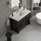 James Martin Vanities Brookfield 48" Single Bathroom Vanity in Black Onyx with Single Hole 3 cm White Zeus Quartz Top and Rectangular Sink, , large