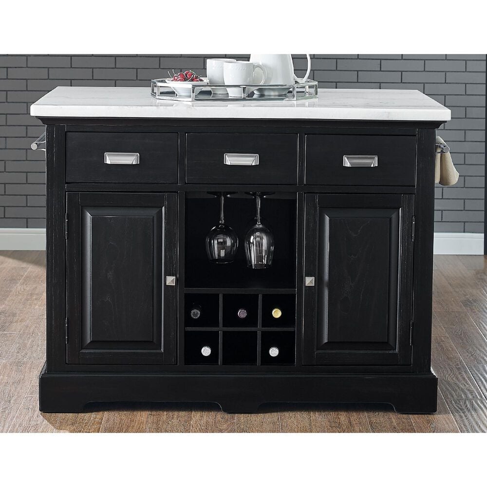 Steve Silver Aspen Kitchen Island in Ebony and White, , large